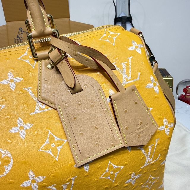 Louis vuitton original ostrich calfskin speedy P9 40 N85703 yellow