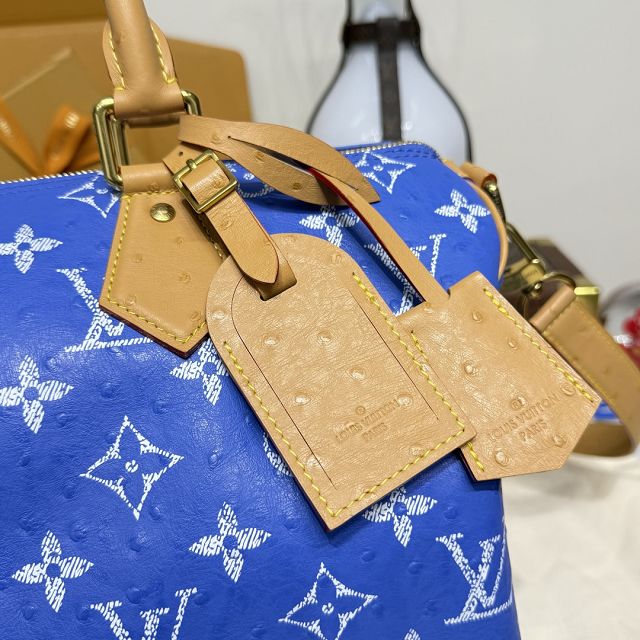 Louis vuitton original ostrich calfskin speedy P9 40 N87523 blue