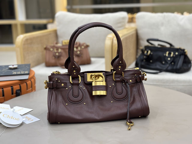 Chloe original calfskin paddington bag CH0003 grenat