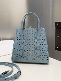 Alaia original vienne wave calfskin mina 16 bag AL0005 light blue