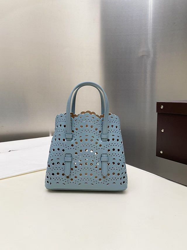 Alaia original vienne wave calfskin mina 16 bag AL0005 light blue