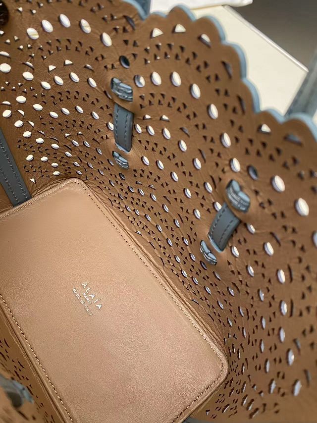 Alaia original vienne wave calfskin mina 16 bag AL0005 light blue