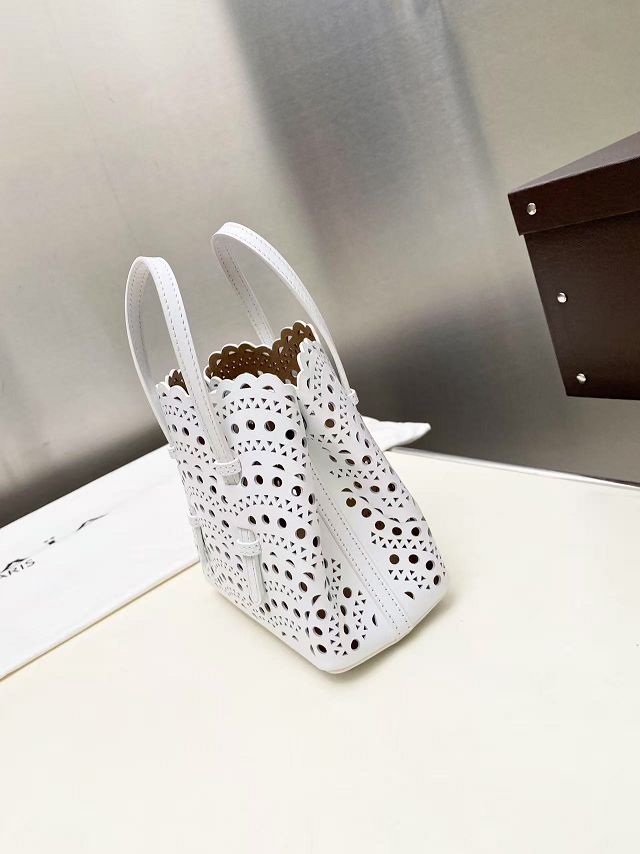 Alaia original vienne wave calfskin mina 16 bag AL0005 white