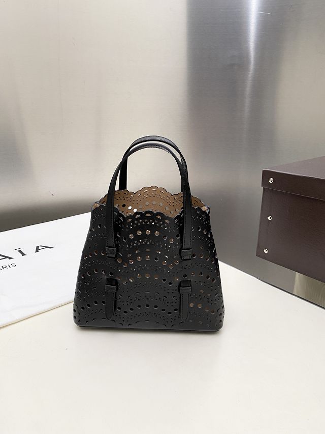 Alaia original vienne wave calfskin mina 20 bag AL0004 black