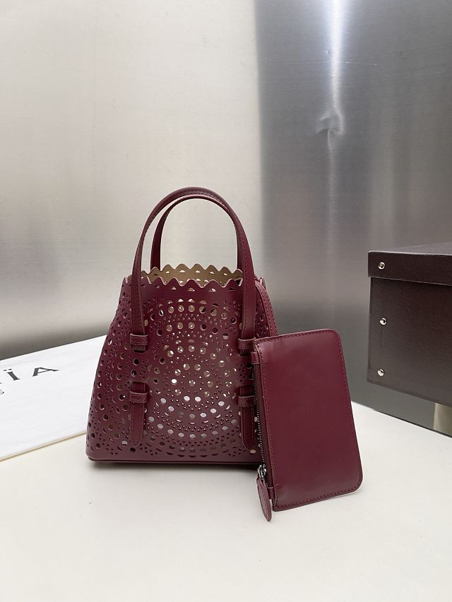 Alaia original vienne wave calfskin mina 20 bag AL0004 bordeaux