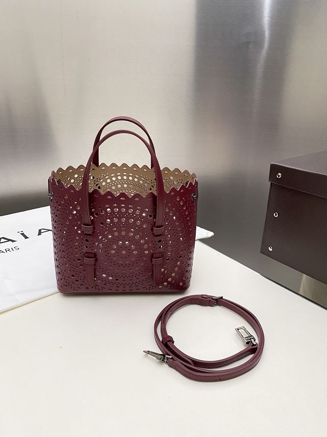 Alaia original vienne wave calfskin mina 20 bag AL0004 bordeaux