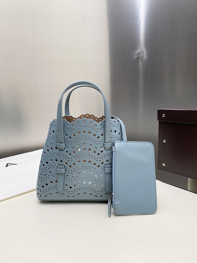 Alaia original vienne wave calfskin mina 20 bag AL0004 light blue