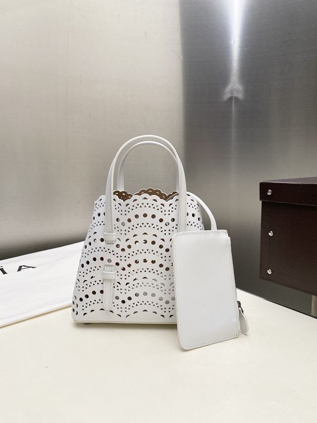 Alaia original vienne wave calfskin mina 20 bag AL0004 white