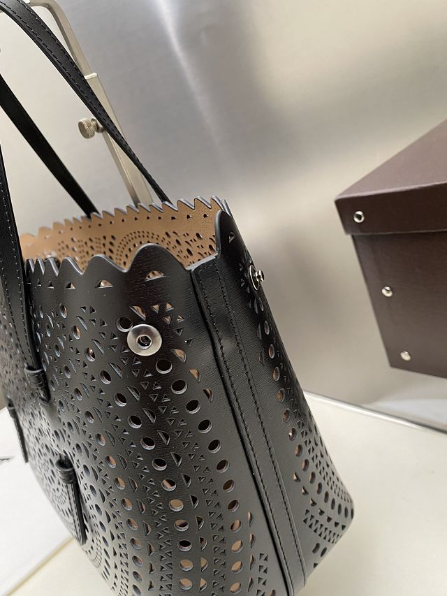 Alaia original vienne wave calfskin mina 25 bag AL0003 black