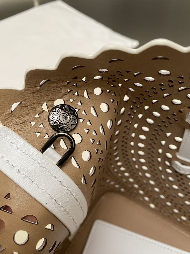 Alaia original vienne wave calfskin mina 25 bag AL0003 white