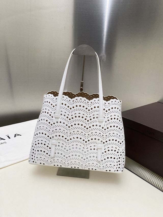 Alaia original vienne wave calfskin mina 32 bag AL0006 white