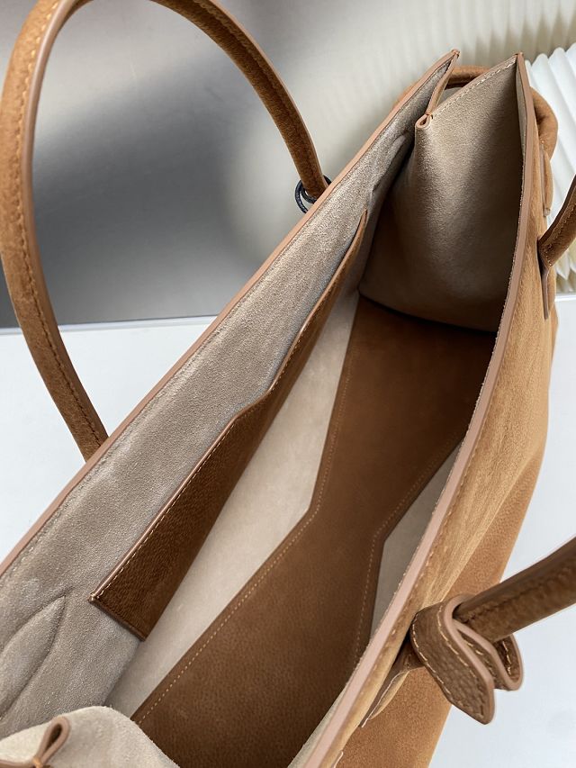 Alaia original nubuck calfskin large le teckel tote bag AL0015 brown