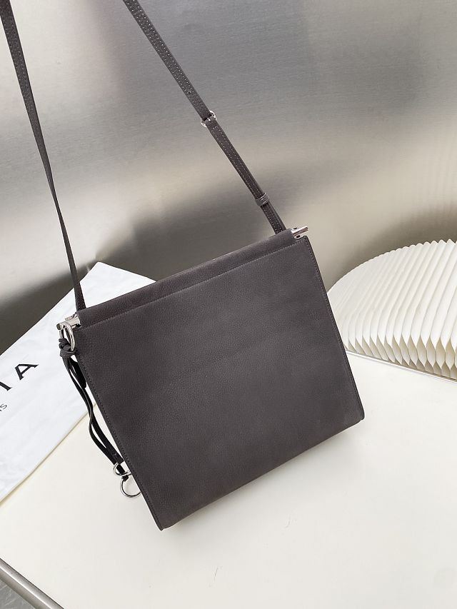 Alaia original nubuck calfskin le click small square bag AL0017 grey