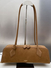 Alaia original nubuck calfskin le teckel medium bag AL0024 brown