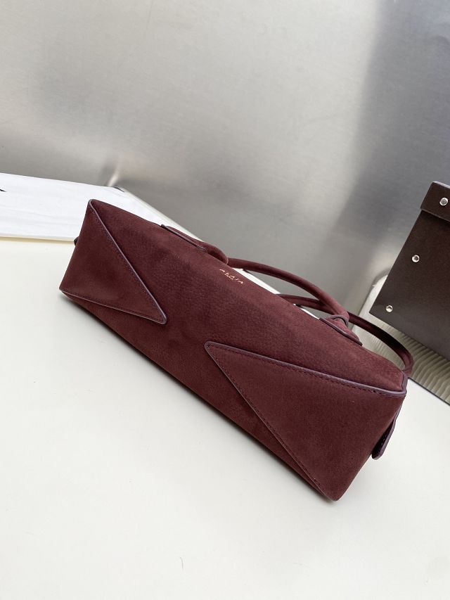 Alaia original nubuck calfskin le teckel small bag AL0023 bordeaux