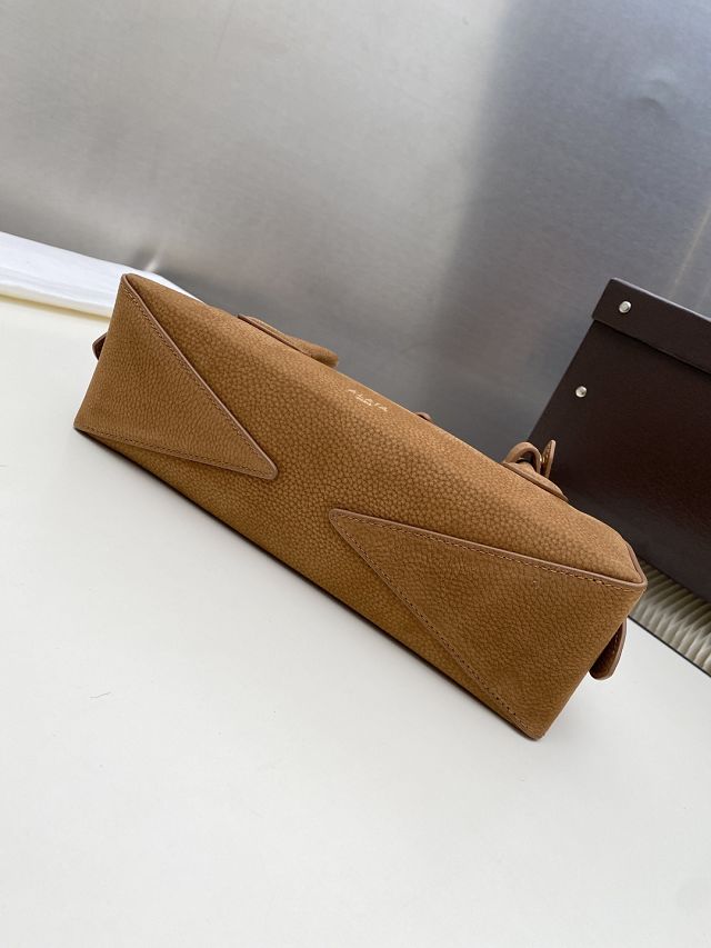 Alaia original nubuck calfskin le teckel small bag AL0023 brown