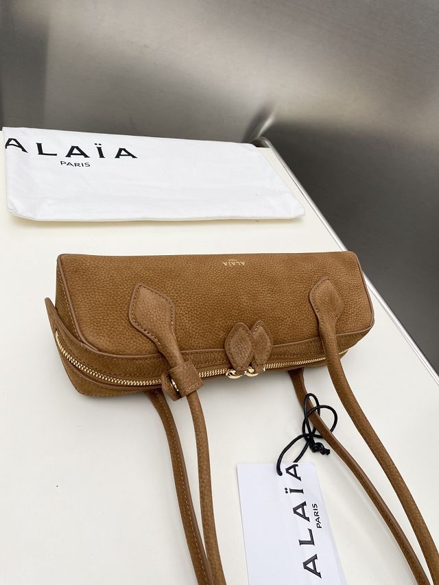 Alaia original nubuck calfskin le teckel small bag AL0023 brown