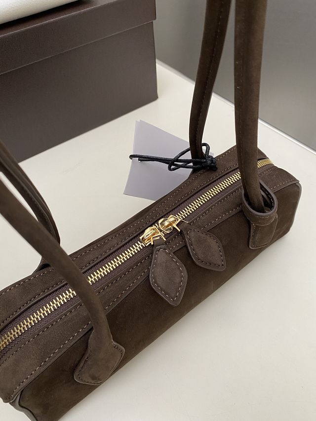 Alaia original nubuck calfskin le teckel small bag AL0023 dark brown