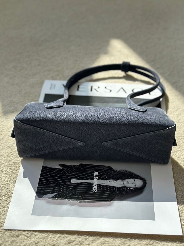 Alaia original nubuck calfskin le teckel small bag AL0023 navy blue
