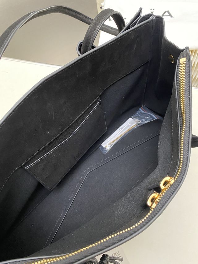 Alaia original nubuck calfskin teckel large tote bag AL0013 black