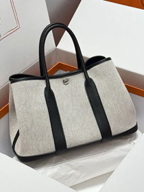 Hermes original canvas medium garden party 30 bag HG0031 white&electrique	