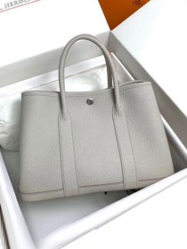 Hermes original negonda leather medium garden party 30 bag HG0030 grey pearl