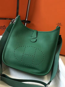 Hermes original togo leather evelyne pm shoulder bag E29 vert vertigo