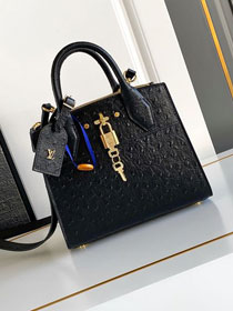 Louis vuitton original ostrich calfskin city steamer mini bag M85454 black