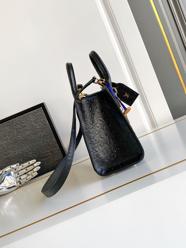 Louis vuitton original ostrich calfskin city steamer mini bag M85454 black