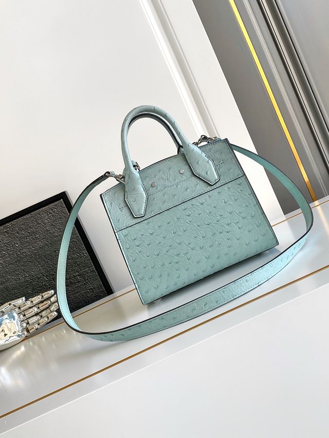 Louis vuitton original ostrich calfskin city steamer mini bag M85454 blue