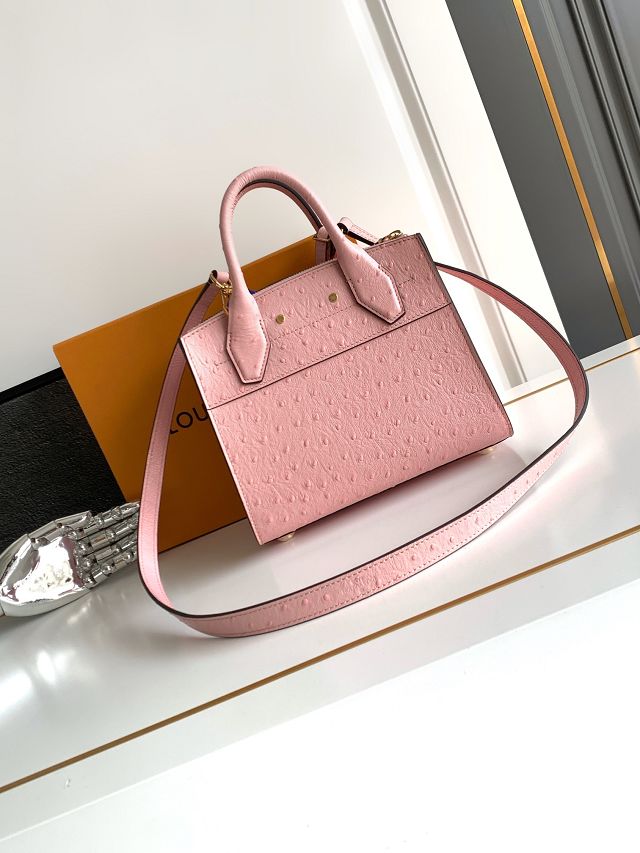 Louis vuitton original ostrich calfskin city steamer mini bag M85454 pink