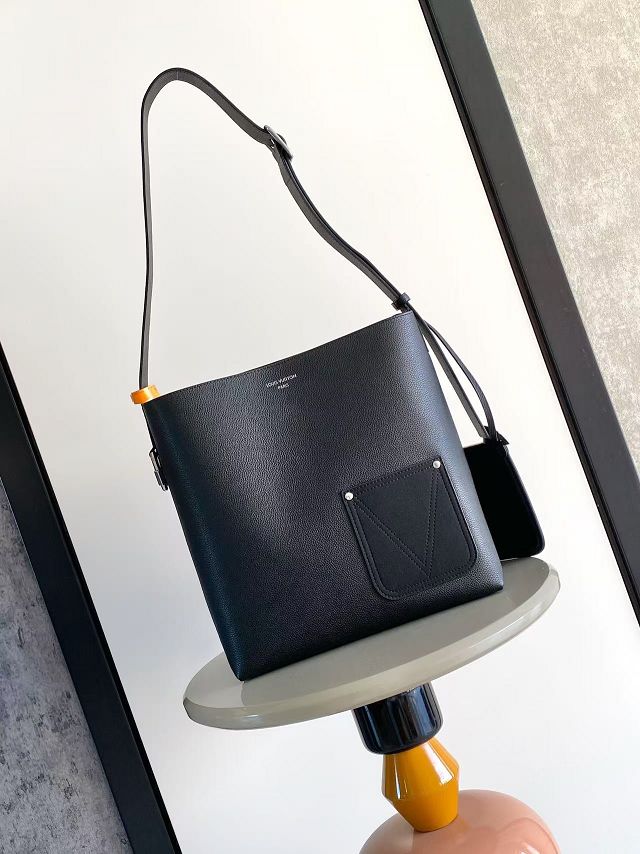 Louis vuitton original calfskin reversible verso hobo bag M27022 black