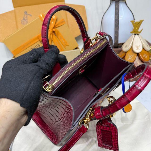 Louis vuitton original crocodile calfskin city steamer mini bag M95846 red