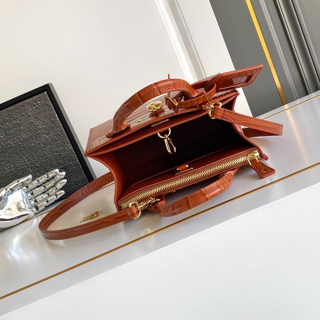 Louis vuitton original crocodile calfskin city steamer mm bag M84672 brown