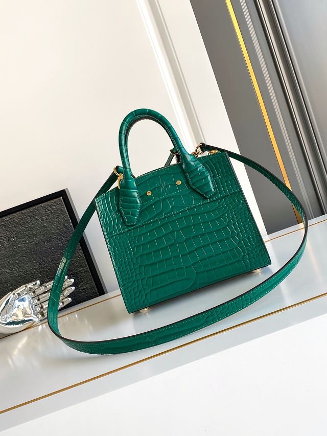 Louis vuitton original crocodile calfskin city steamer mm bag M84672 green