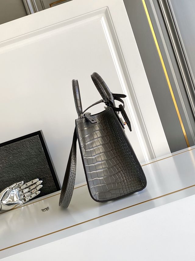 Louis vuitton original crocodile calfskin city steamer mm bag M84672 grey