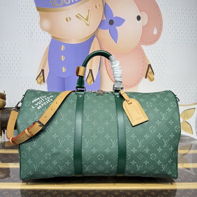 Louis vuitton original monogram canvas keepall 50 M26866 green