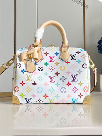Louis vuitton original monogram multicolor speedy 25 M13085 white