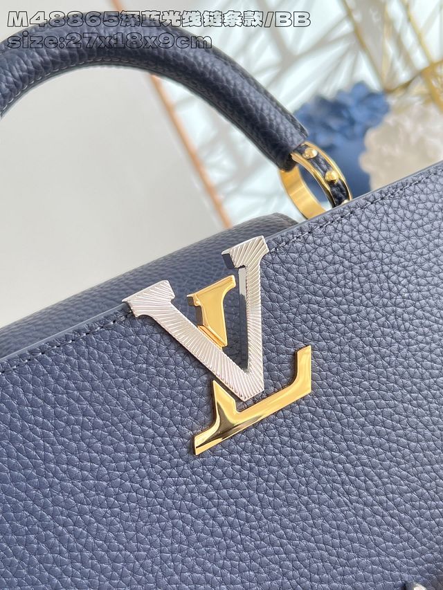 Louis vuitton original calfskin capucines BB handbag M26814 blue