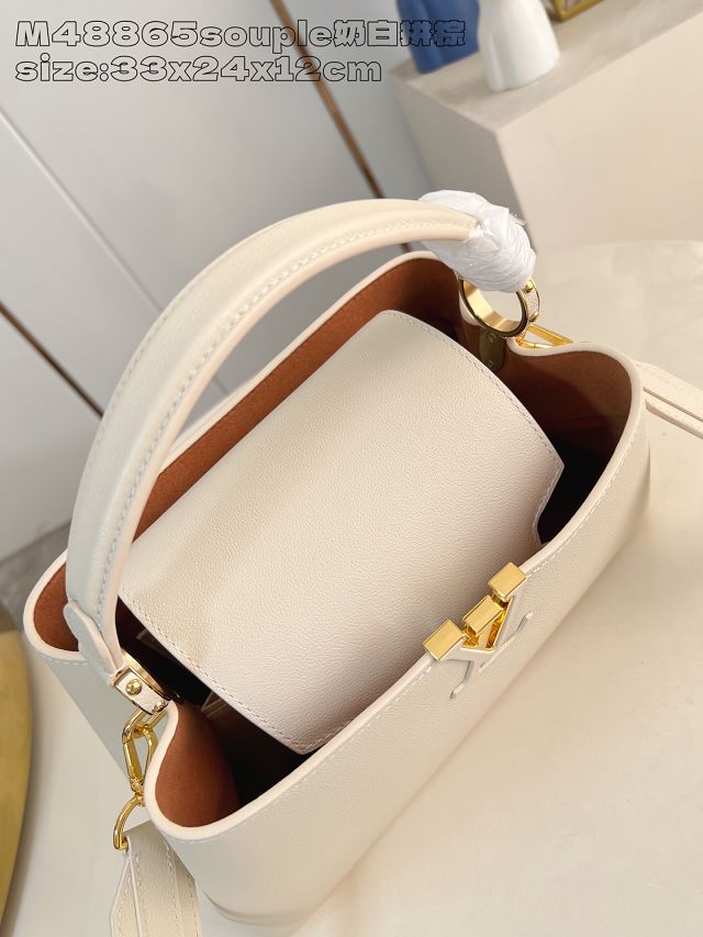 Louis vuitton original calfskin capucines MM souple M14979 white