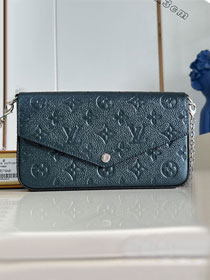 Louis vuitton original calfskin felicie pochette M27048 shimmery ink