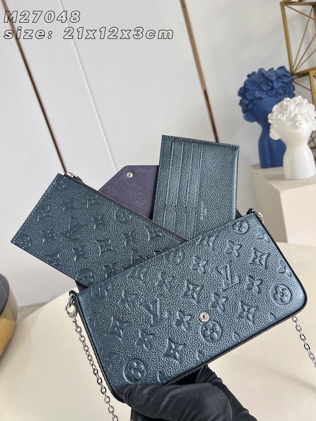 Louis vuitton original calfskin felicie pochette M27048 shimmery ink