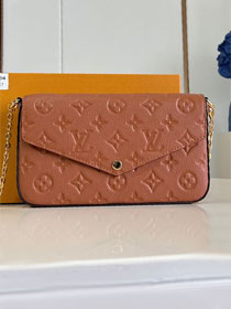 Louis vuitton original calfskin felicie pochette M81531 tan