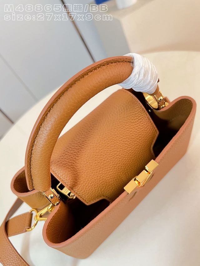 Louis vuitton original crocodile calfskin capucines BB handbag M26814 caramel