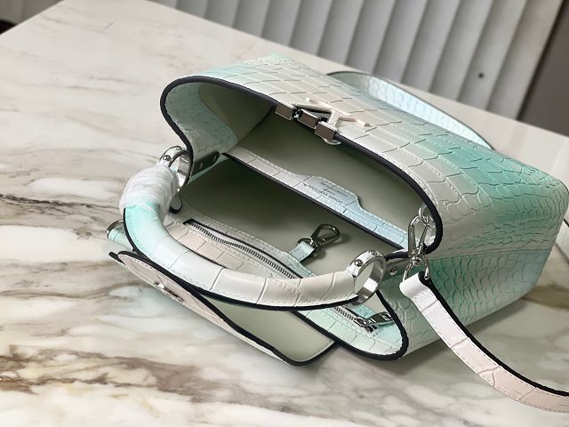 Louis vuitton original crocodile calfskin capucines BB handbag N93163 white&blue