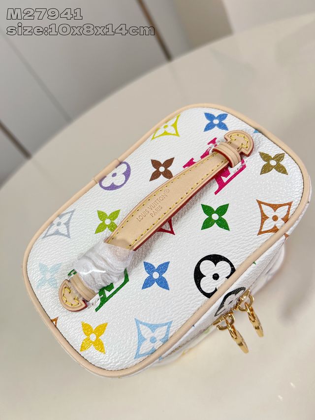 Louis vuitton original monogram multicolor nano nice cosmetic case M27941 white