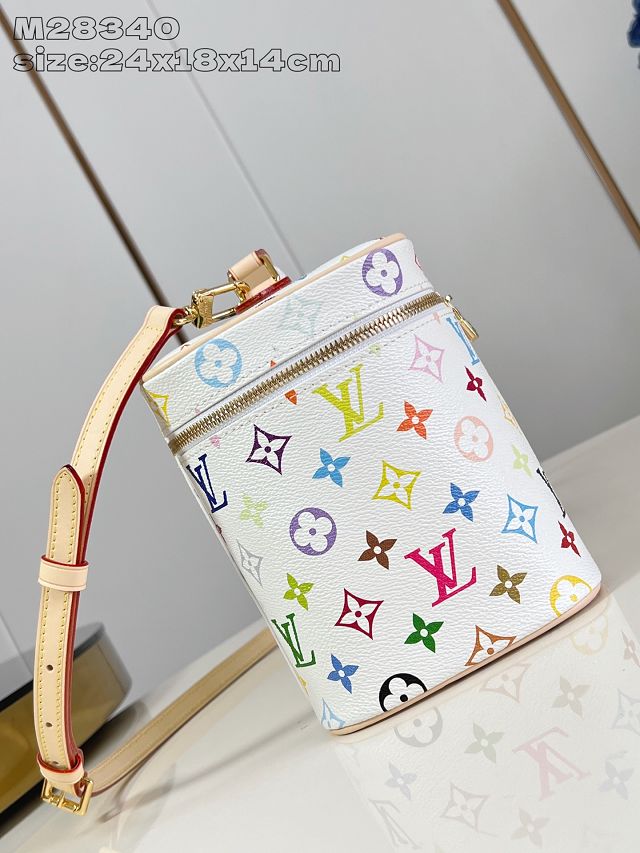 Louis vuitton original monogram multicolor nice BB cosmetic case M28340 white
