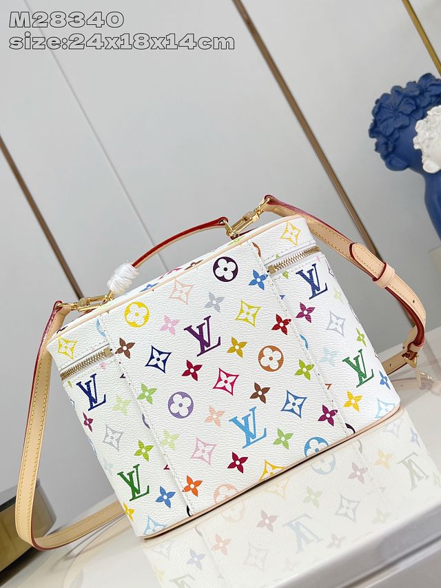 Louis vuitton original monogram multicolor nice BB cosmetic case M28340 white