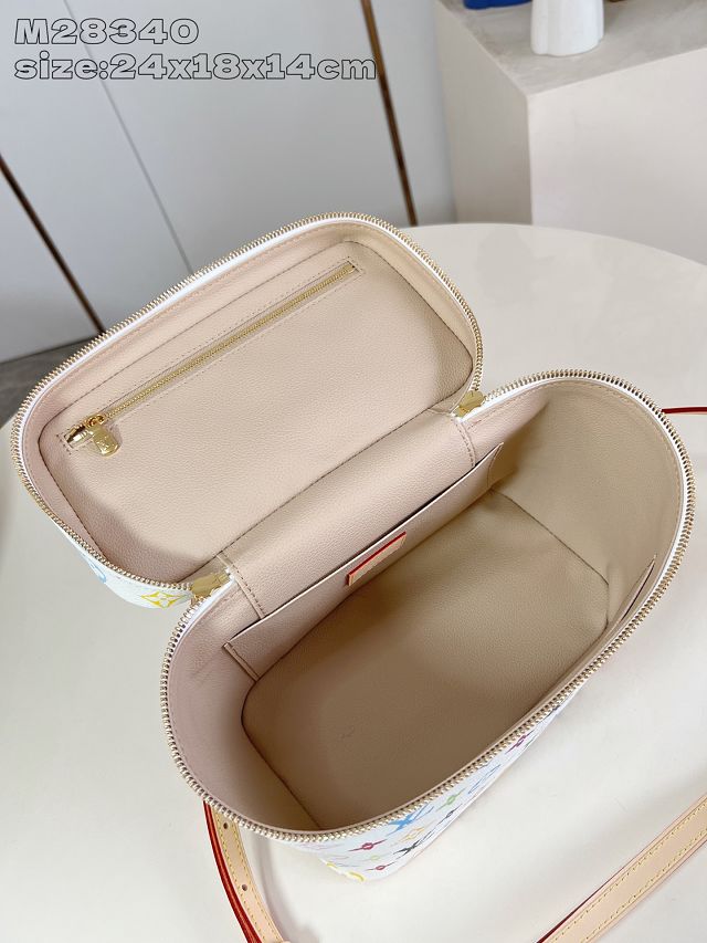 Louis vuitton original monogram multicolor nice BB cosmetic case M28340 white
