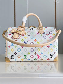 Louis vuitton original multicolored canvas speedy soft 30 M27789 white